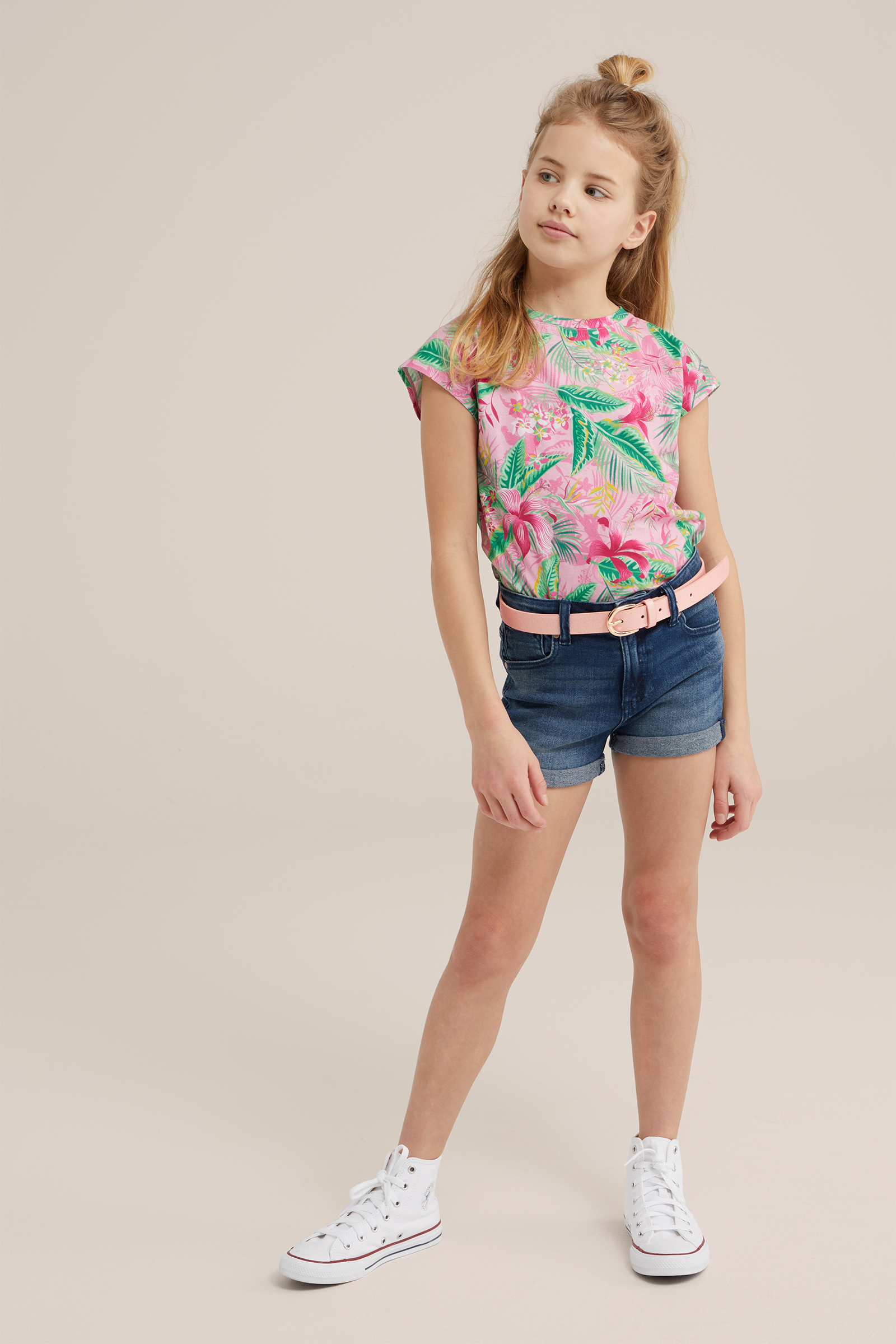 Meisjes skinny fit denimshort Blue Ridge Donkerblauw