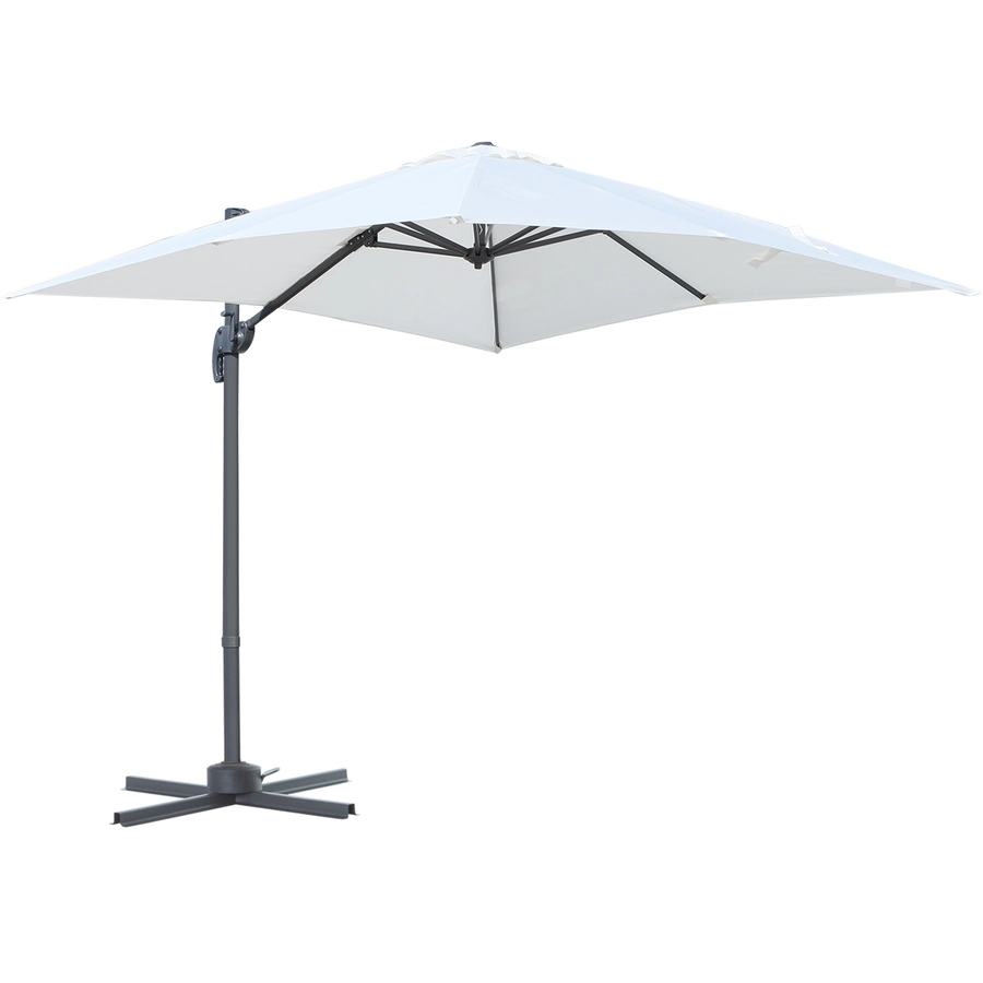 Outsunny Sonnenschirm mit 5-stufiger Neigung schwarz, beige
