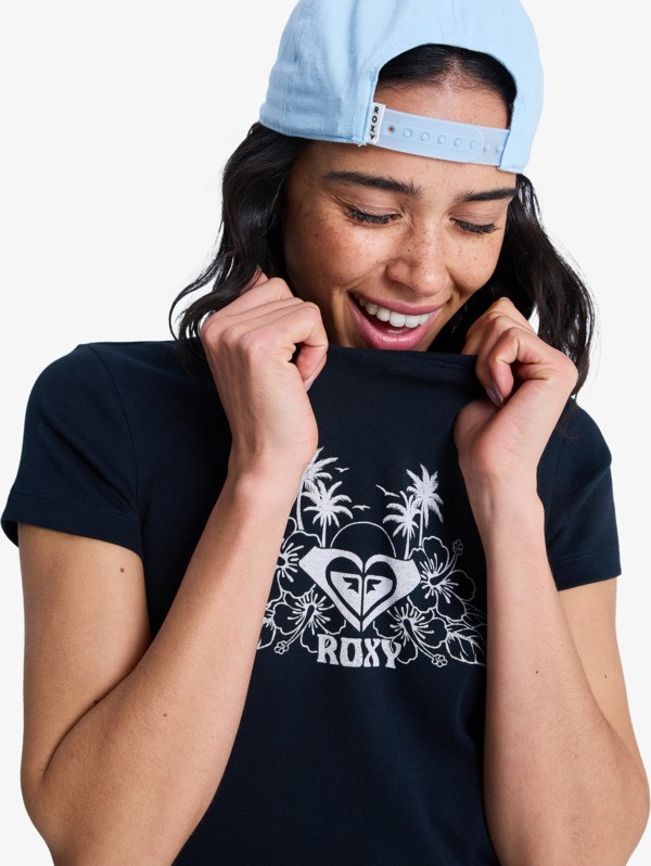 Beach Love T-shirt court Noir Femme