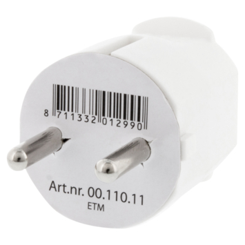 Stekker PVC Randaarde Wit