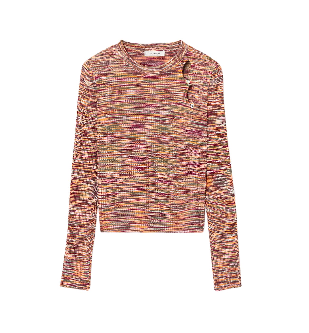 Pull fin ctelé Femme - Imprimé cognac