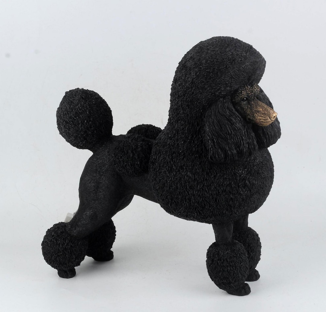 Dekofigur Hund PUDEL 47 cm schwarz
