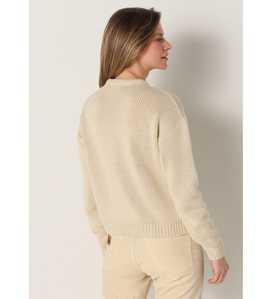 Lois Jersey, malha grossa com corações brancos