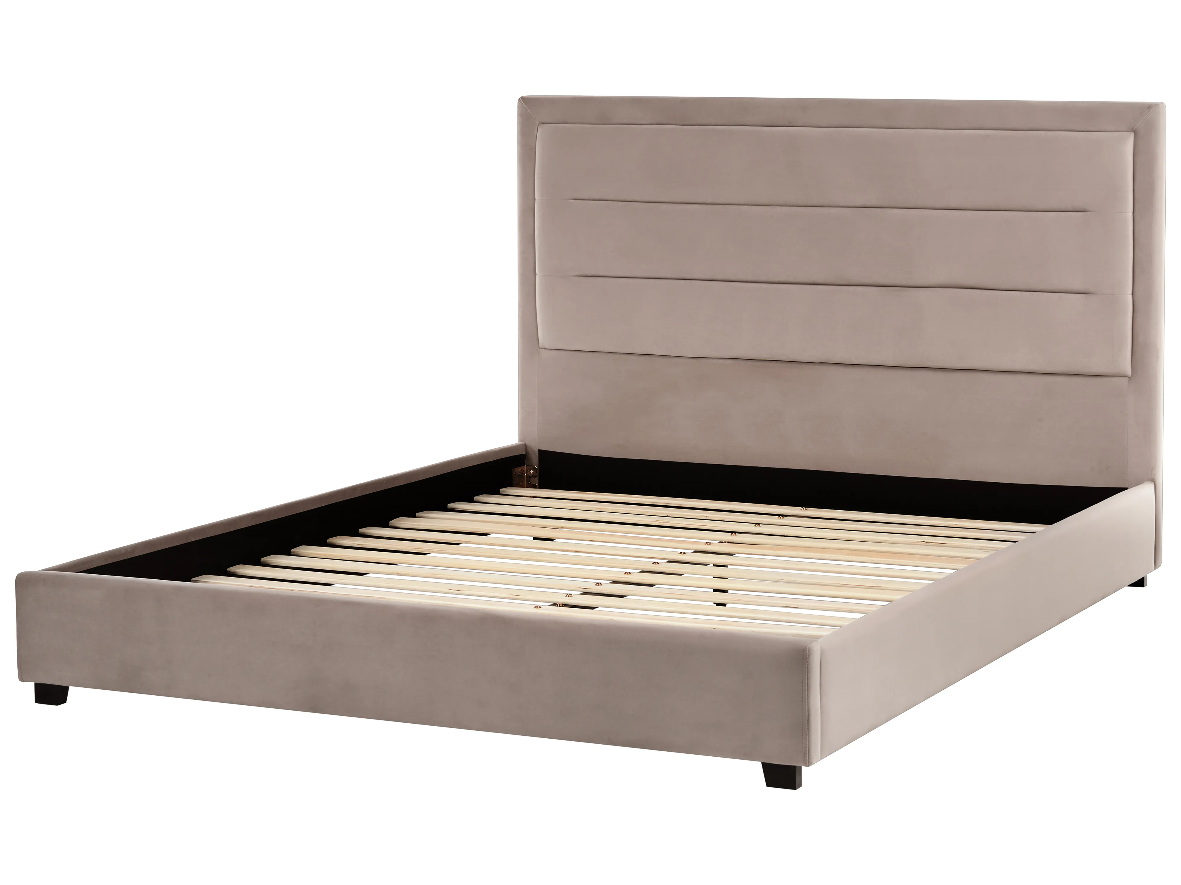 Bed Fluweel ROUEN 160 x 200 cm Taupe