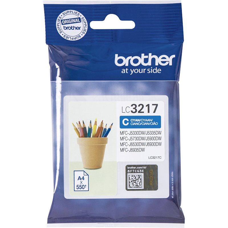 Cartouche Brother LC3217 couleurs séparées pour imprimante jet d'encre