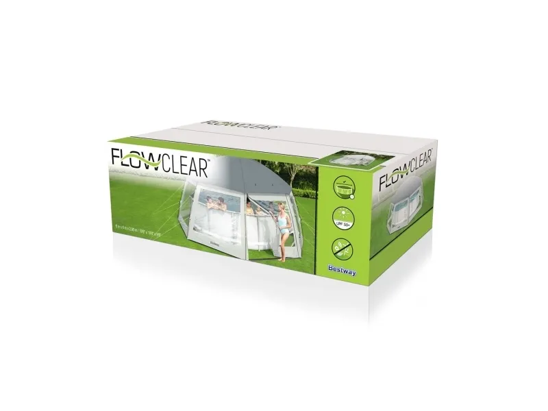 Bestway 58612, Kuppel til swimmingpool, Pool over jorden, Rund, Grå, Transparent, Hvid, PVC, Polyester, 2 dør(e)