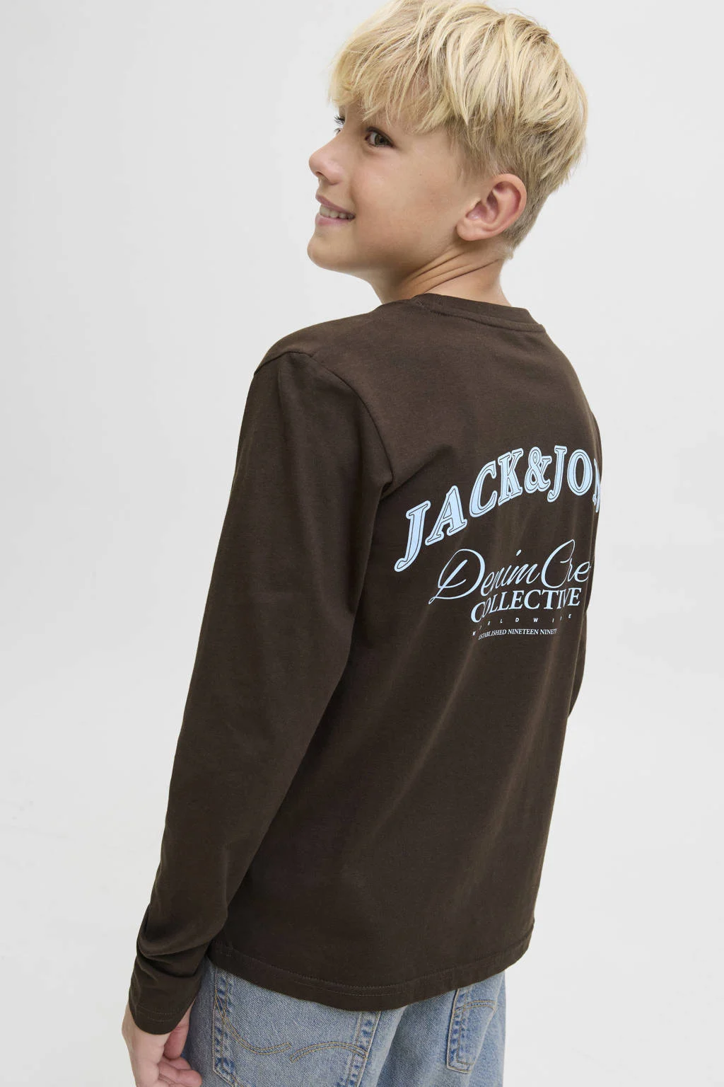 JACK & JONES JUNIOR longsleeve donkerbruin