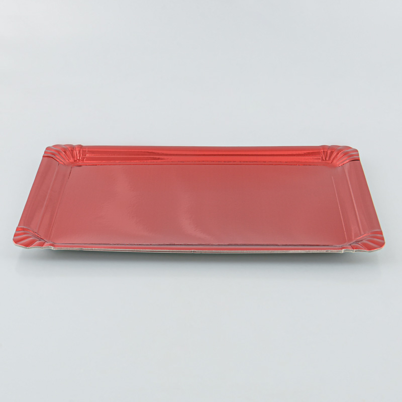 Lot de 3 plateaux en carton rouges