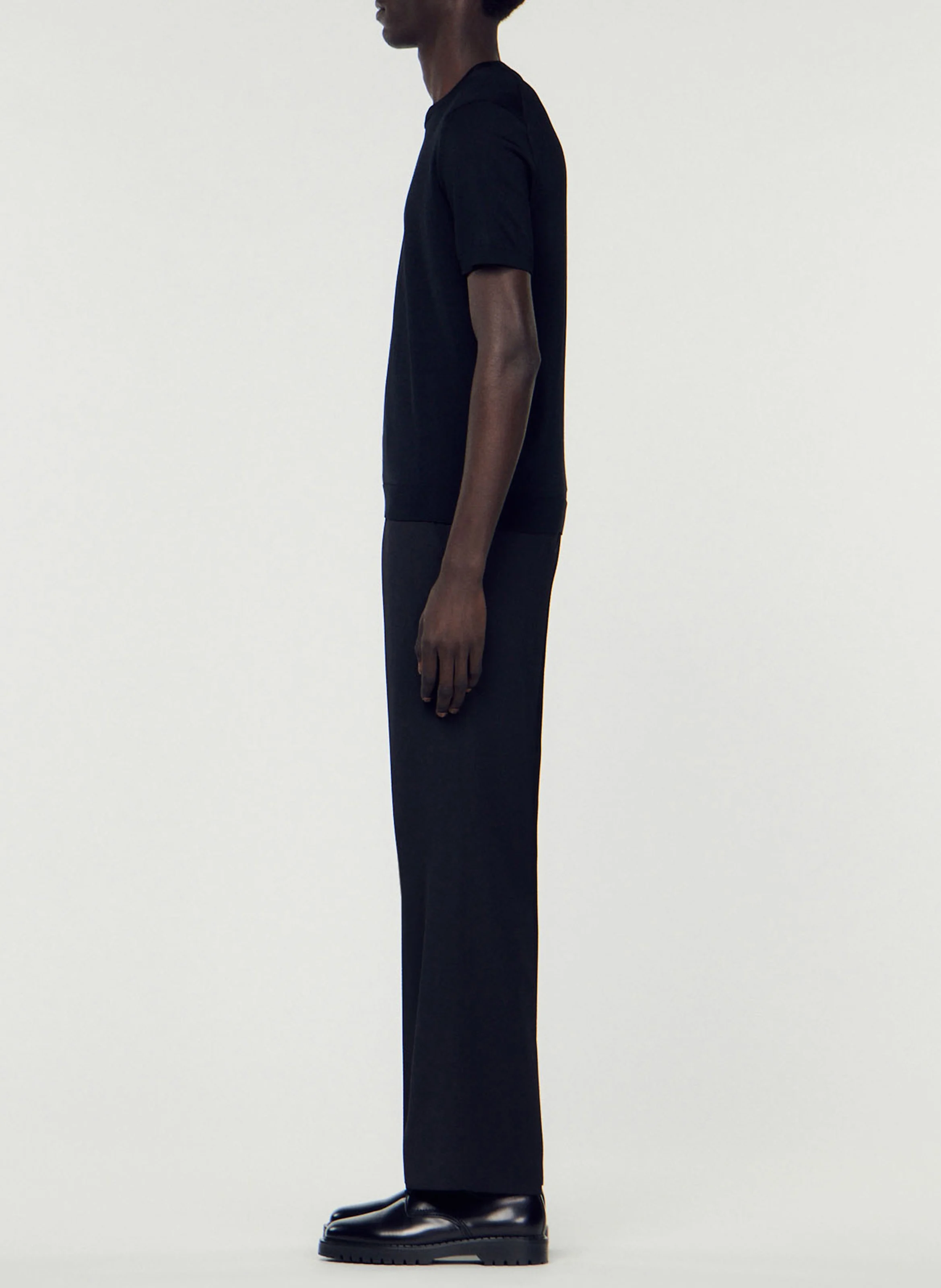 Tee-shirt col rond regular fit| Noir