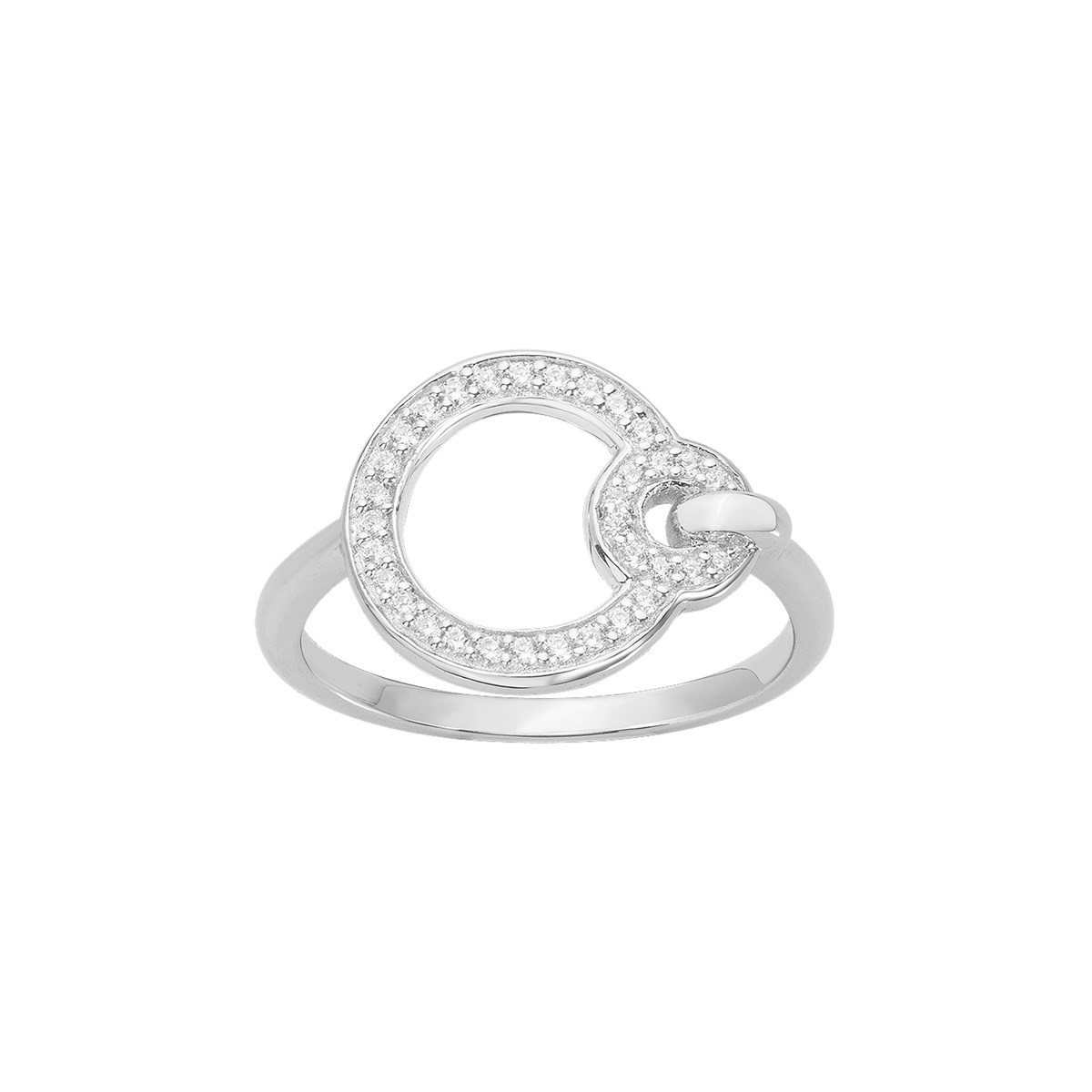 Bague en Argent avec oxyde de zirconium blanc