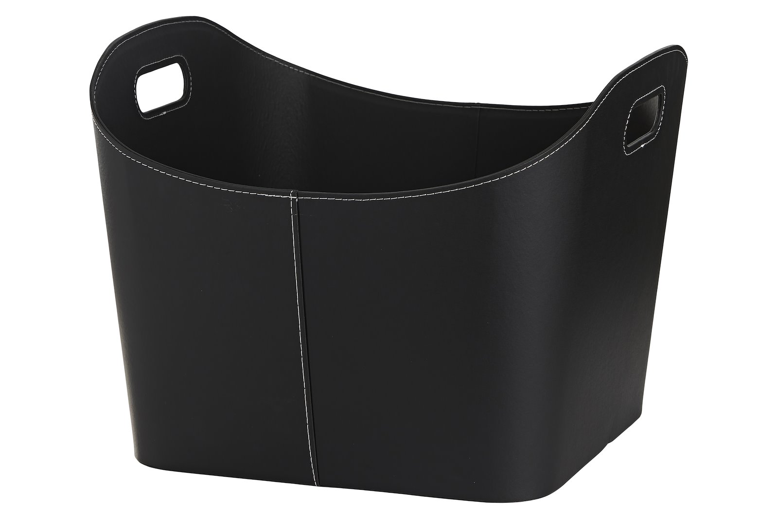 Glød vedkurv I Sort imitert skinn B50 H38 cm