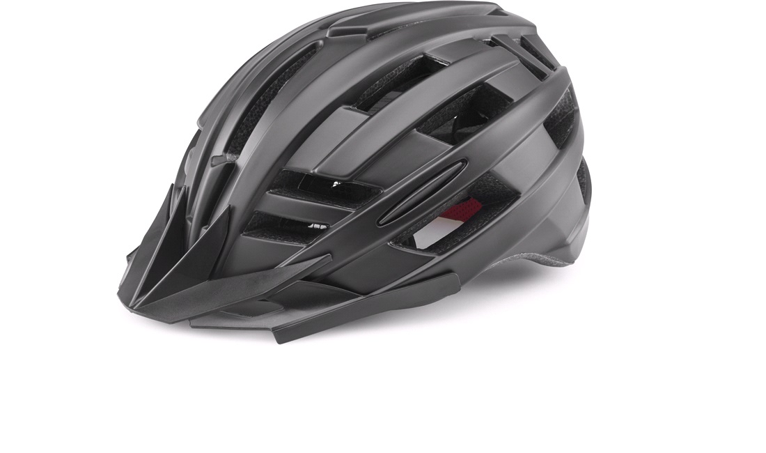 Cykelhjelm m/baglys matsort large 58-61 cm