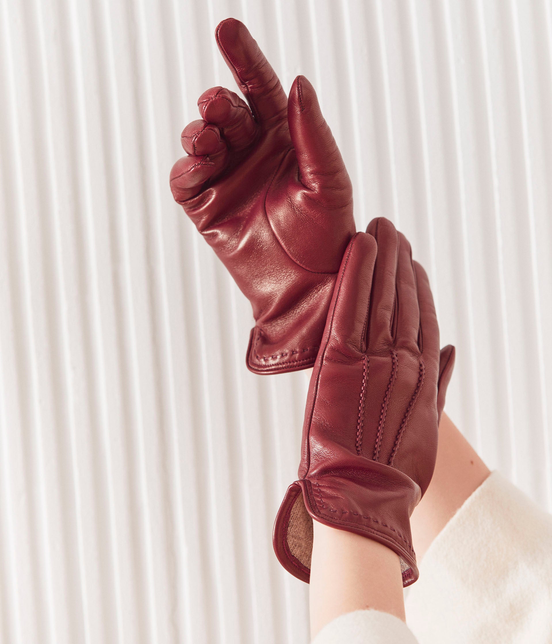 Gants en cuir rouges Robin