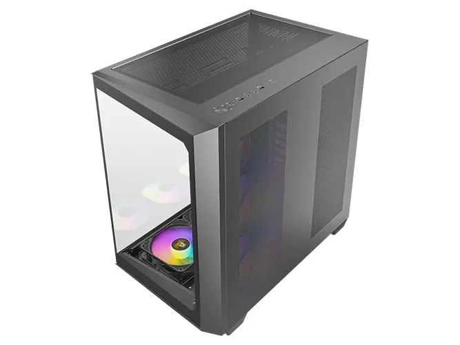 Antec Constellation Series C5 ARGB - Mid tower - ATX - sidepanel med vindue (hærdet glas) - ingen strømforsyning (ATX) - sort - USB/Audio/Mic