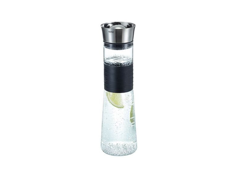 GEFU Karaffe Cascada 1 l, Schwarz/Transparent Wasserkaraffe