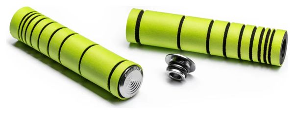 Paire de Grips AbsoluteBlack Premium Silicone Dual Density Enduro Grips 33mm Vert Citron
