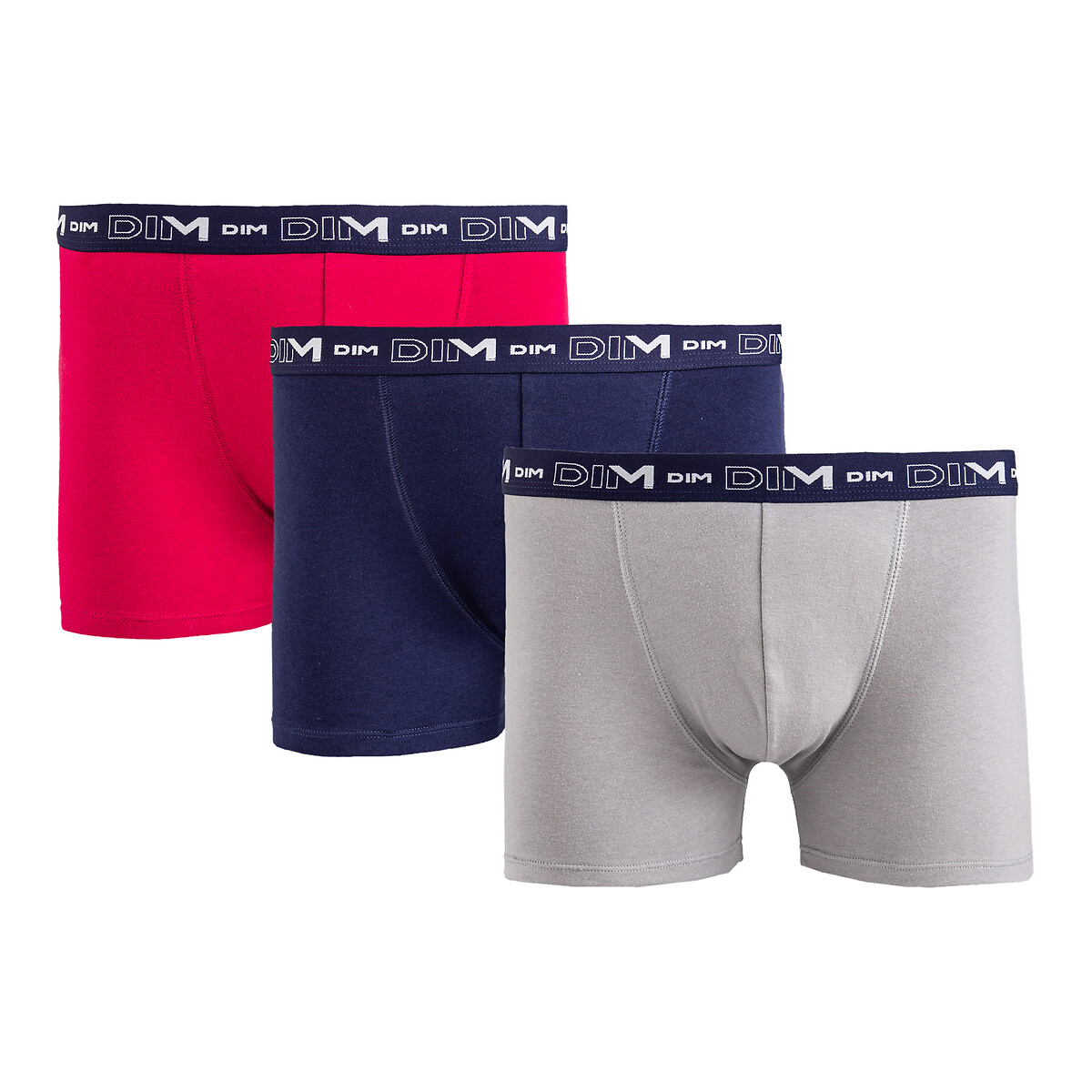 DIM<br>Conjunto de 3 cuecas boxer de algodão elástico