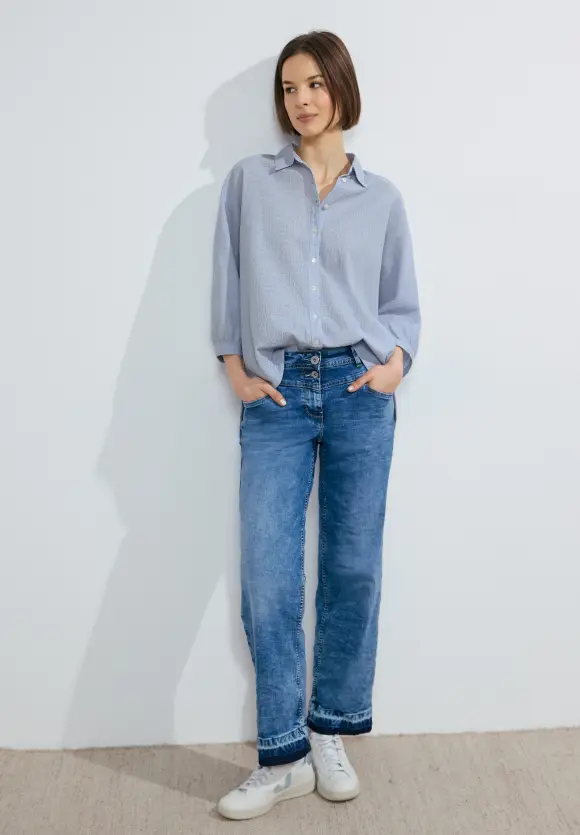 3/4 Seersucker Bluse - blouse blue