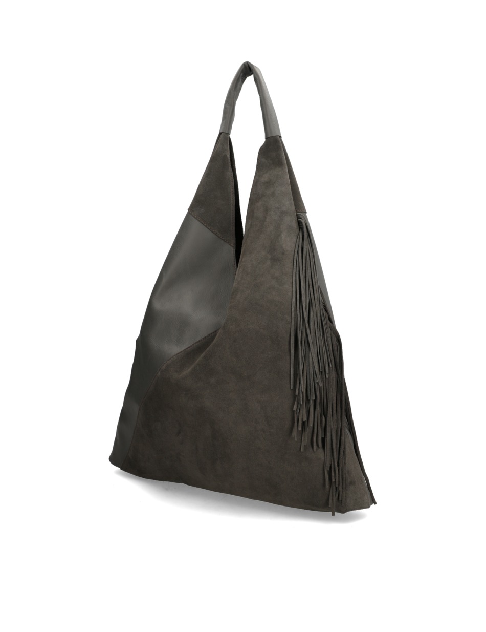 Veloursleder Hobo Bag
