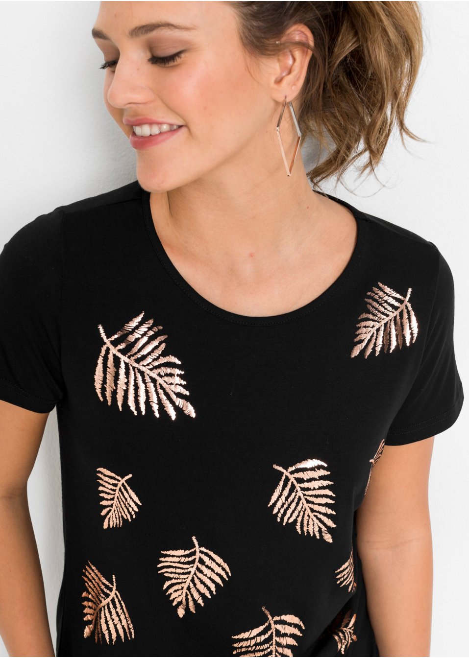 T-shirt à imprimé brillant