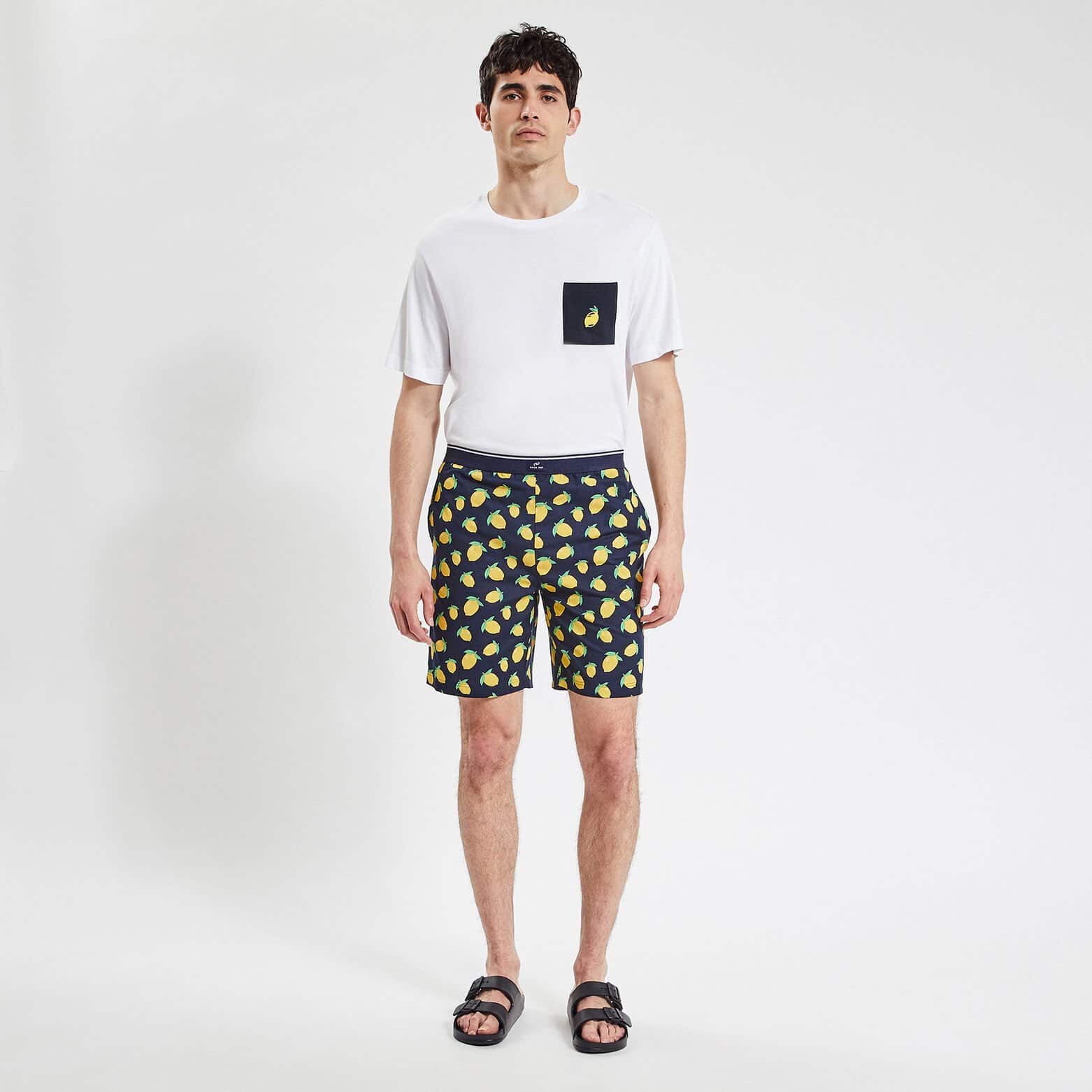 Short de pyjama fantaisie Bleu foncé