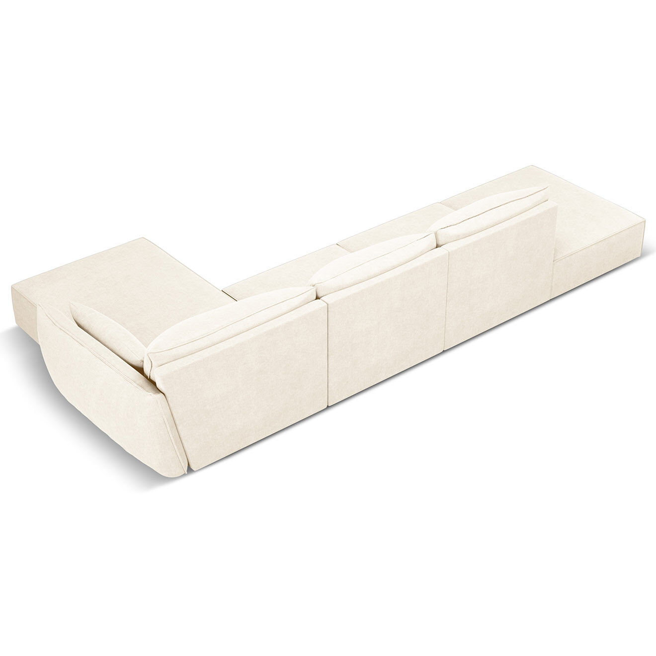 Mazzini Sofas Canapé D'Angle Droit Vanda 5 Places 1 beige clair - 386x166x85 cm