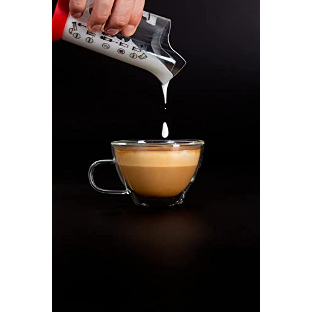 Espumador De Leite Pressca Amarelo, Leite Cremoso, BPA Free, 200 ml, Mixer, Cremeira.