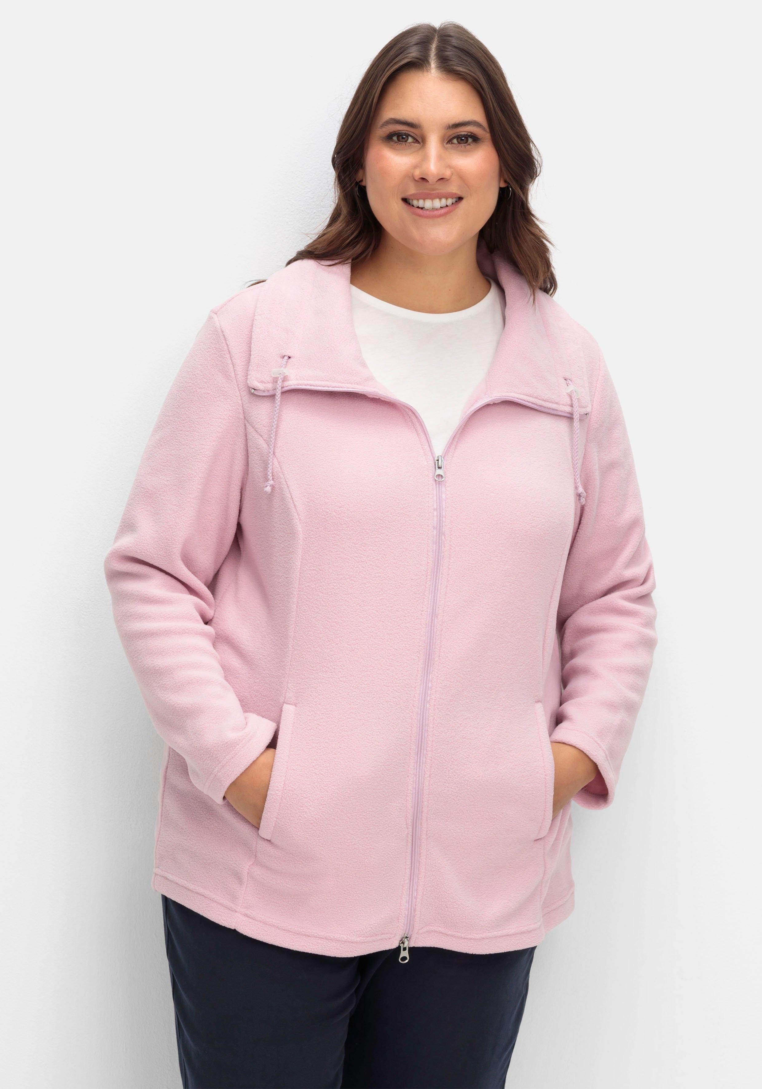 Fleecejacke mit Umlegekragen und 2-Wege-Zipper