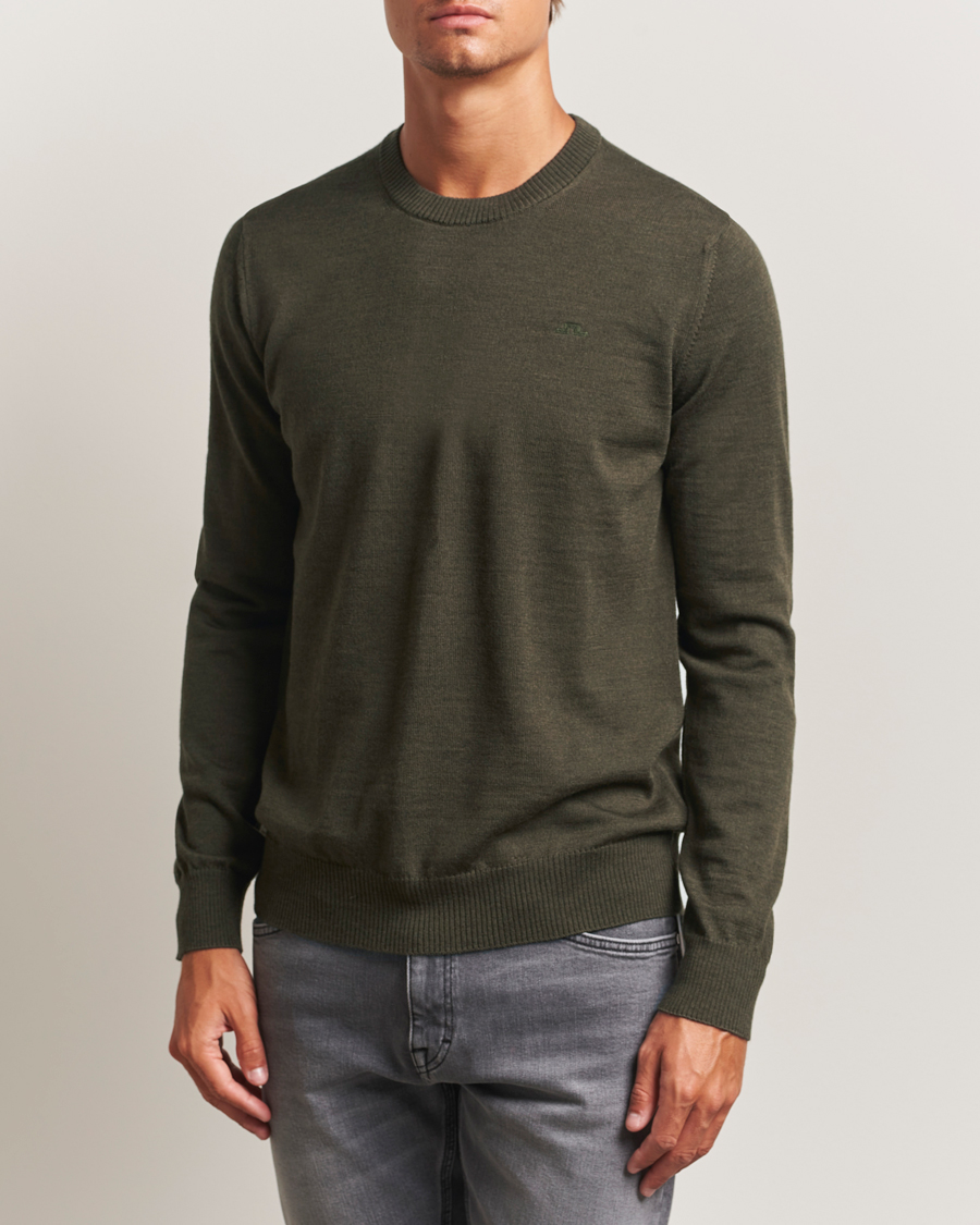 J.Lindeberg Keane Merino Crew Neck Forest Green Melange