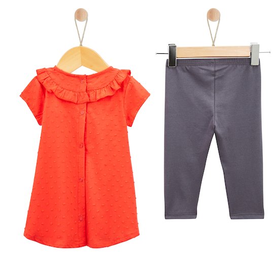 Panda & Coccinelle Robe + Legging   Rouge        6 mois   de               P'tit bisou