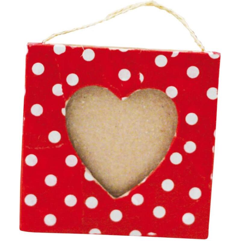 Mini cadre coeur 8x8cm - Kraft