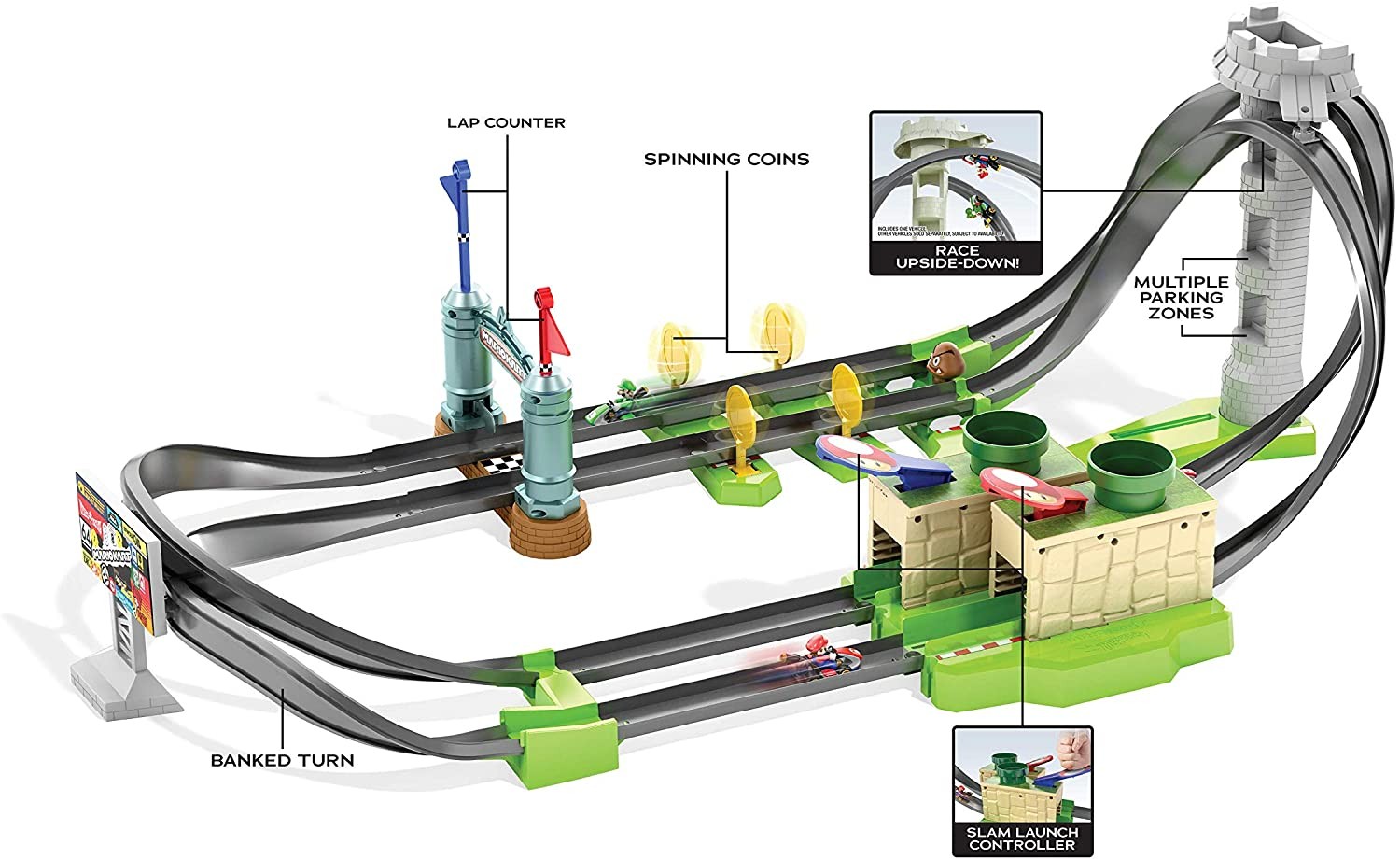 Hot Wheels - Mario Kart Circuit Track Legesæt