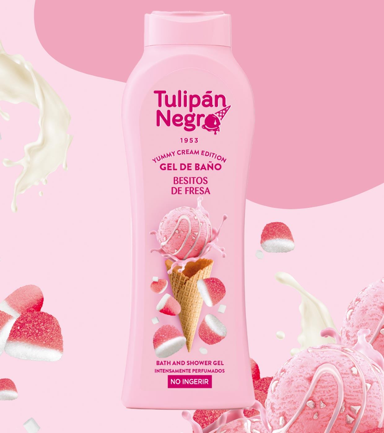 Tulipán Negro - *Yummy Cream Edition* - Gel de banho 650ml - Besitos de Fresa