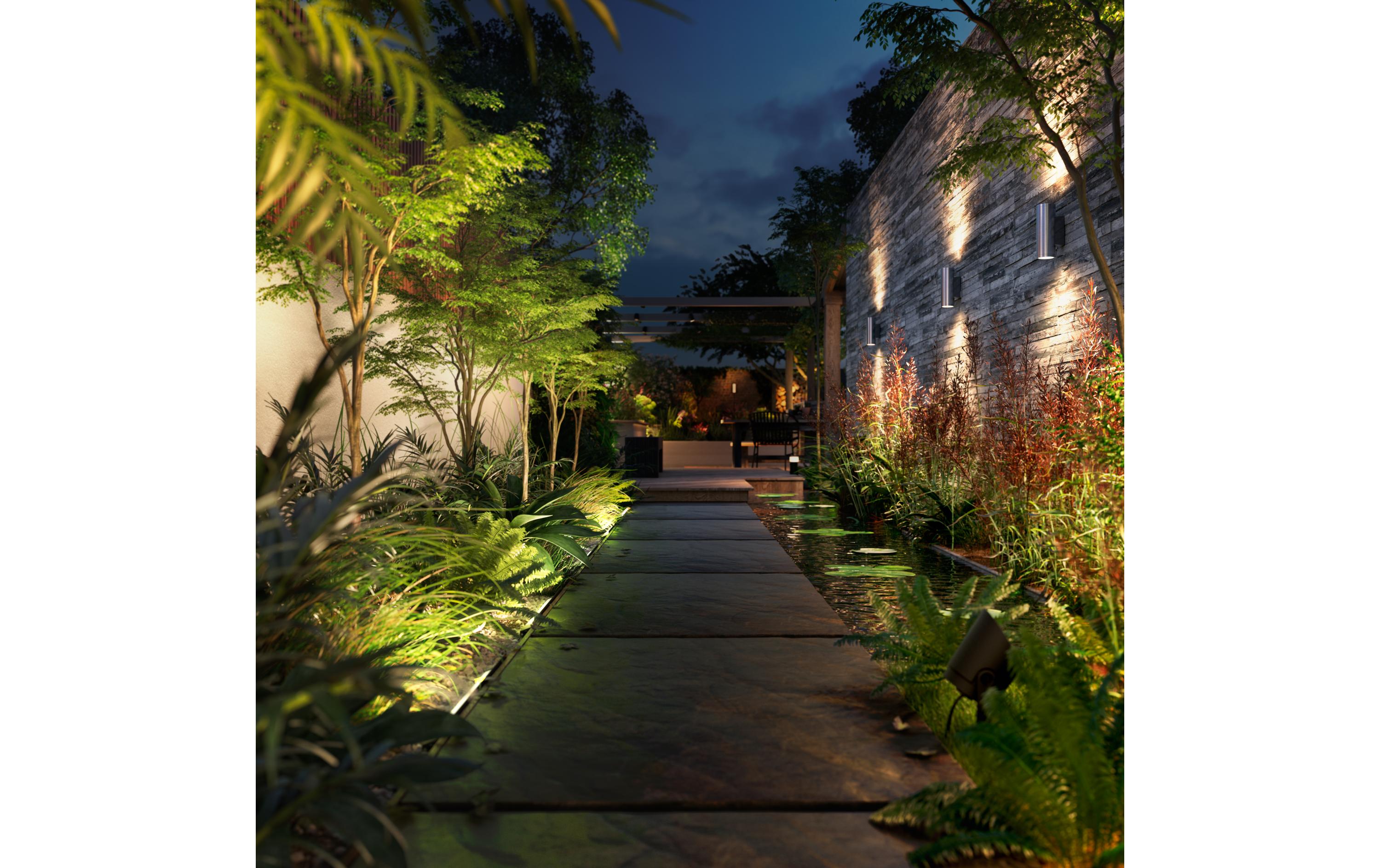 White & Color Ambiance Outdoor Amarant Schwarz Niedervolt<br>Hue White & Color Ambient Wandfluter, Erweiterung