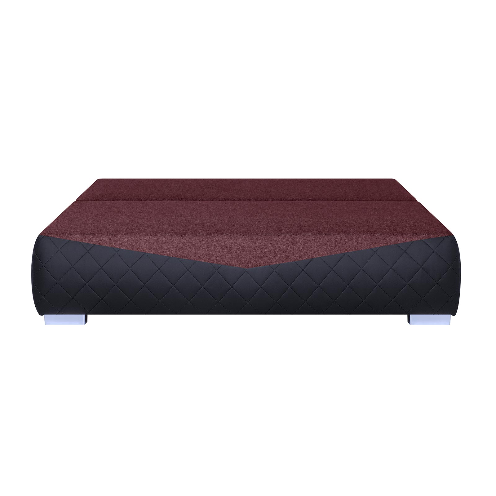 Boxspringsofa - schwarz-rot - Karosteppung - Dauerschläfer
