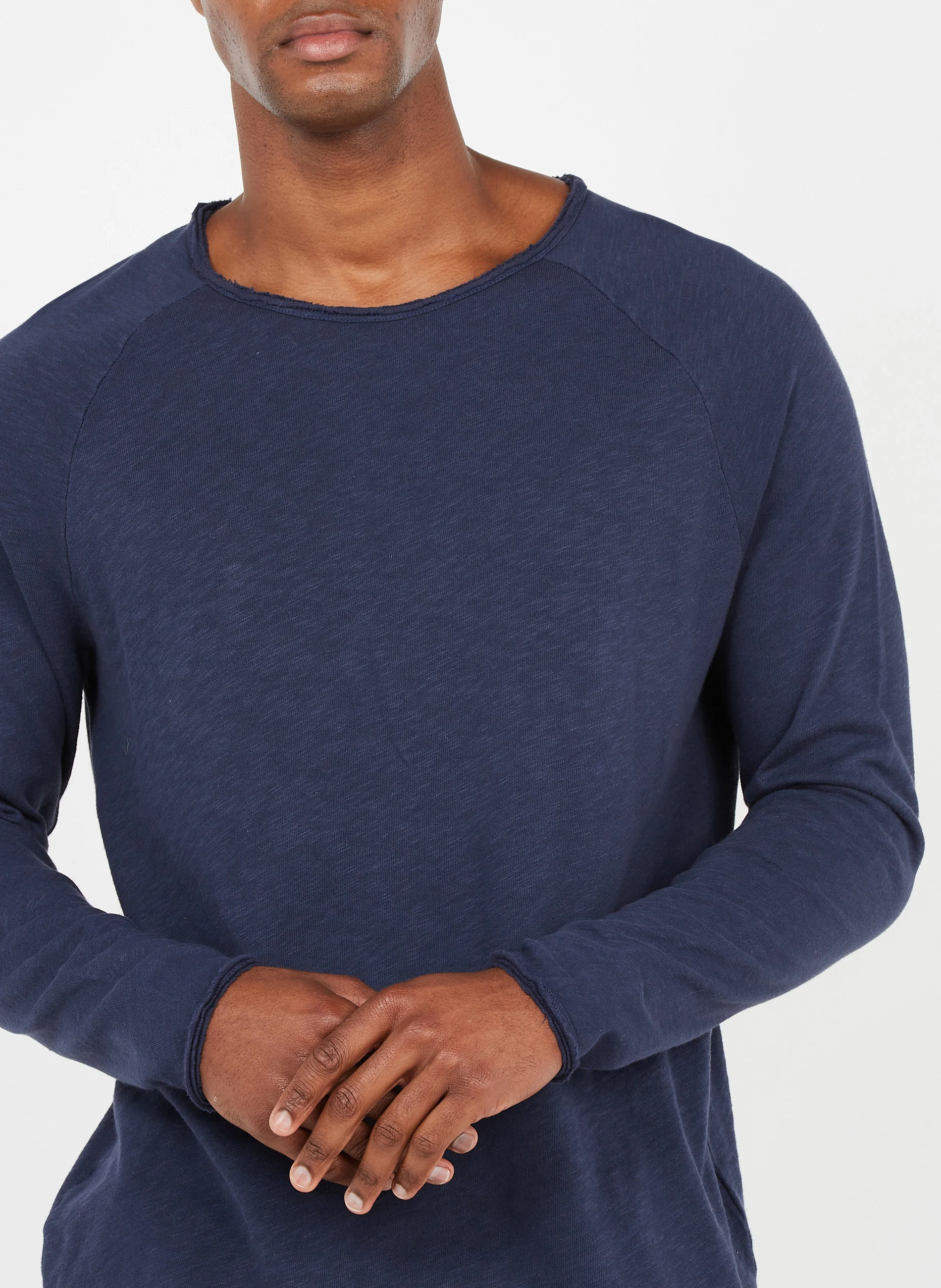 SONOMA - Tee-shirt col rond en coton flammé | Bleu
