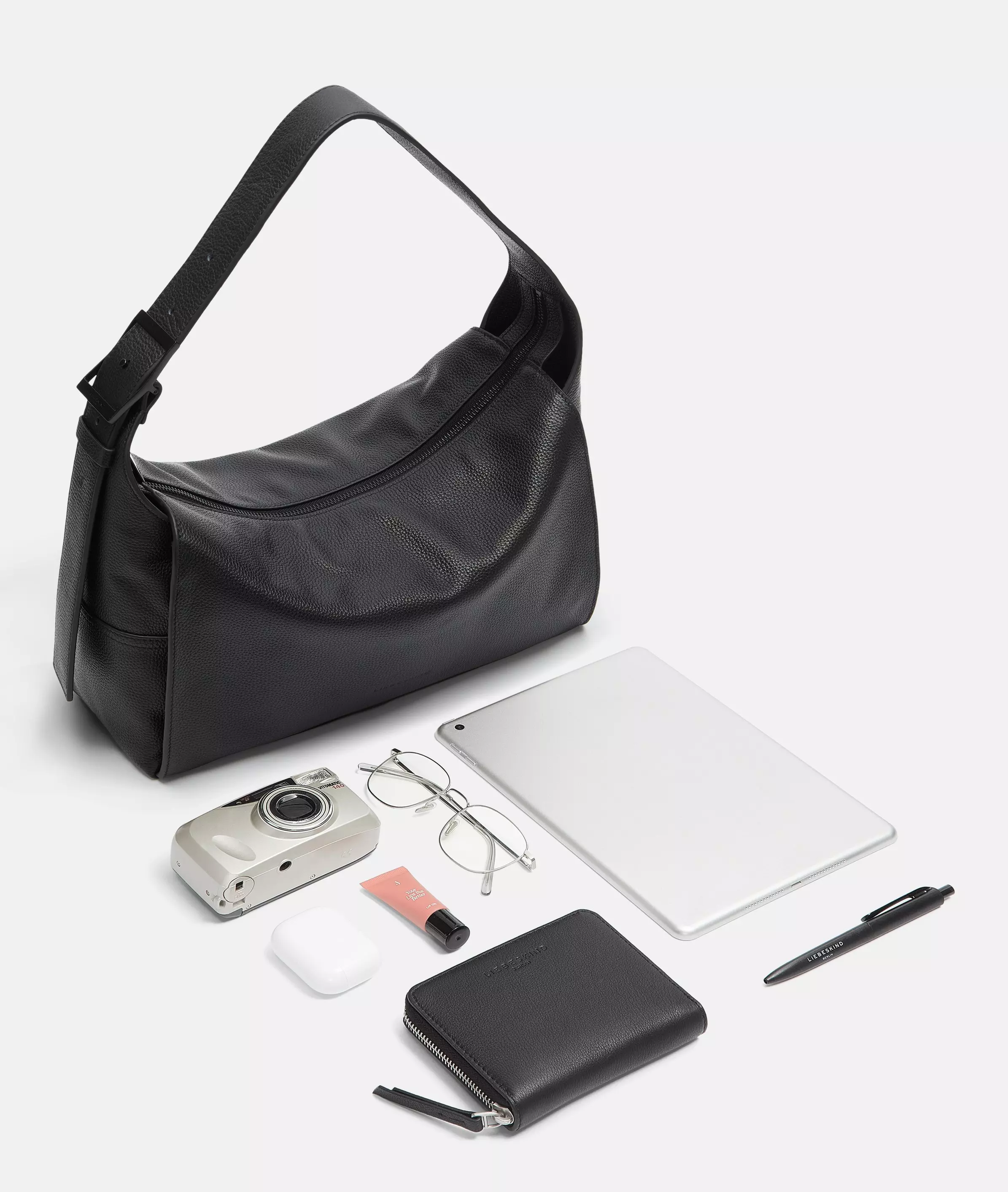 Lou Hobo M Spacious cowhide leather shoulder bag