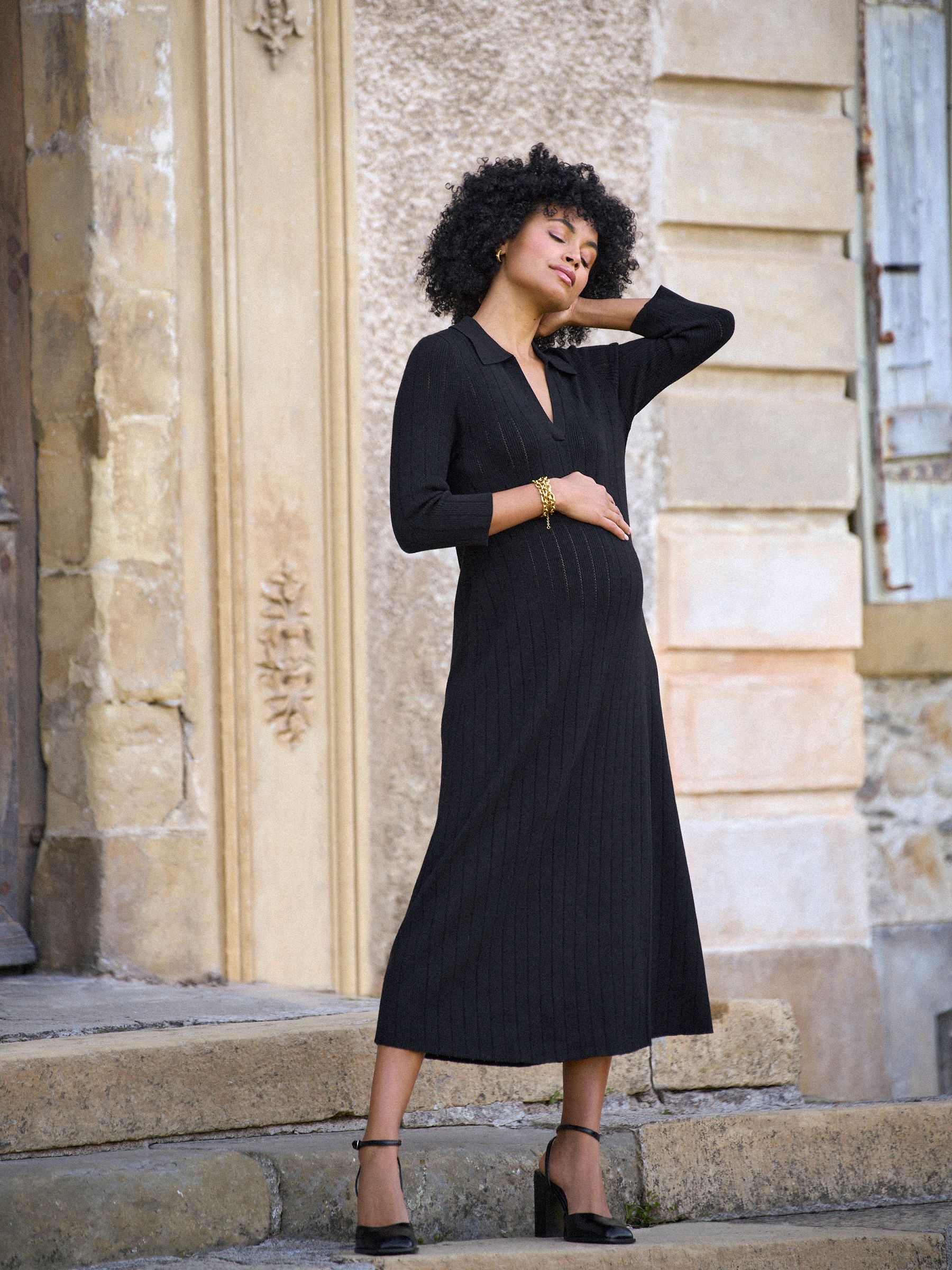 Seraphine Maternity Pointelle Knit Dress