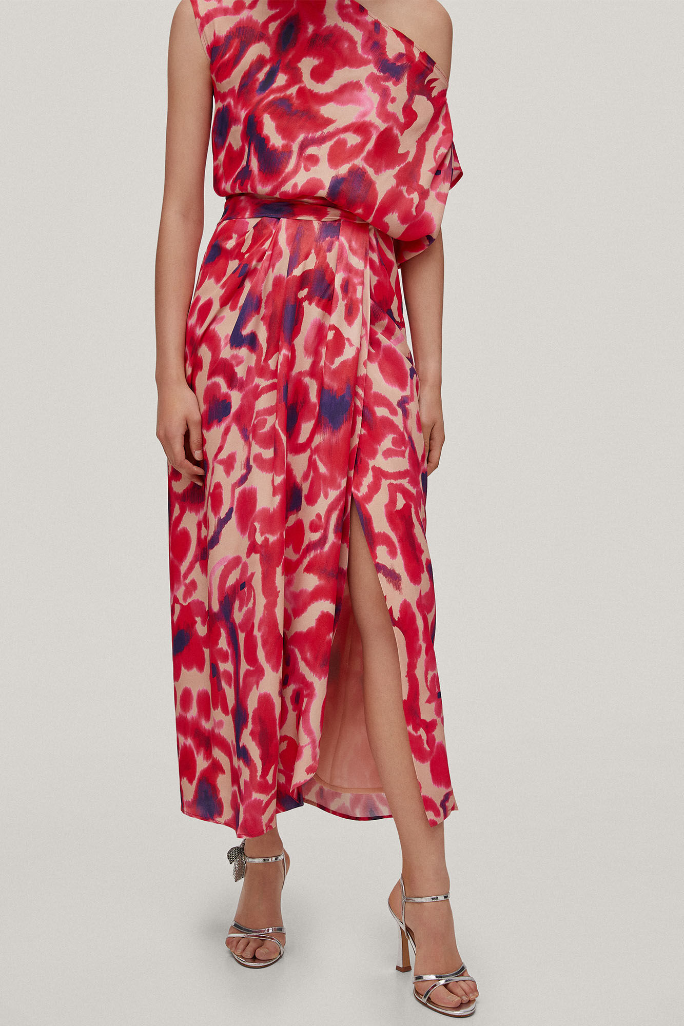 Gabriela. Saia midi estampada - Roxa