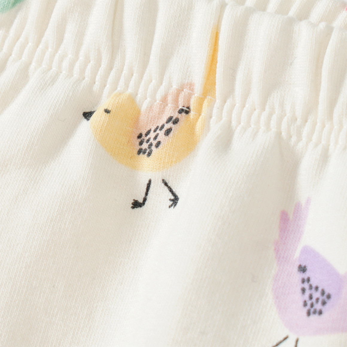 Topomini Baby Sweat-Leggings mit Vogel-Allover cremeweiss / bunt