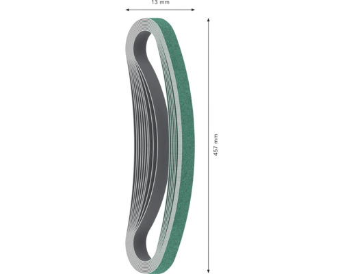 Schuurblad voor Bosch bandschuurmachine 13x455 mm, korrel 40, verpakking van 10