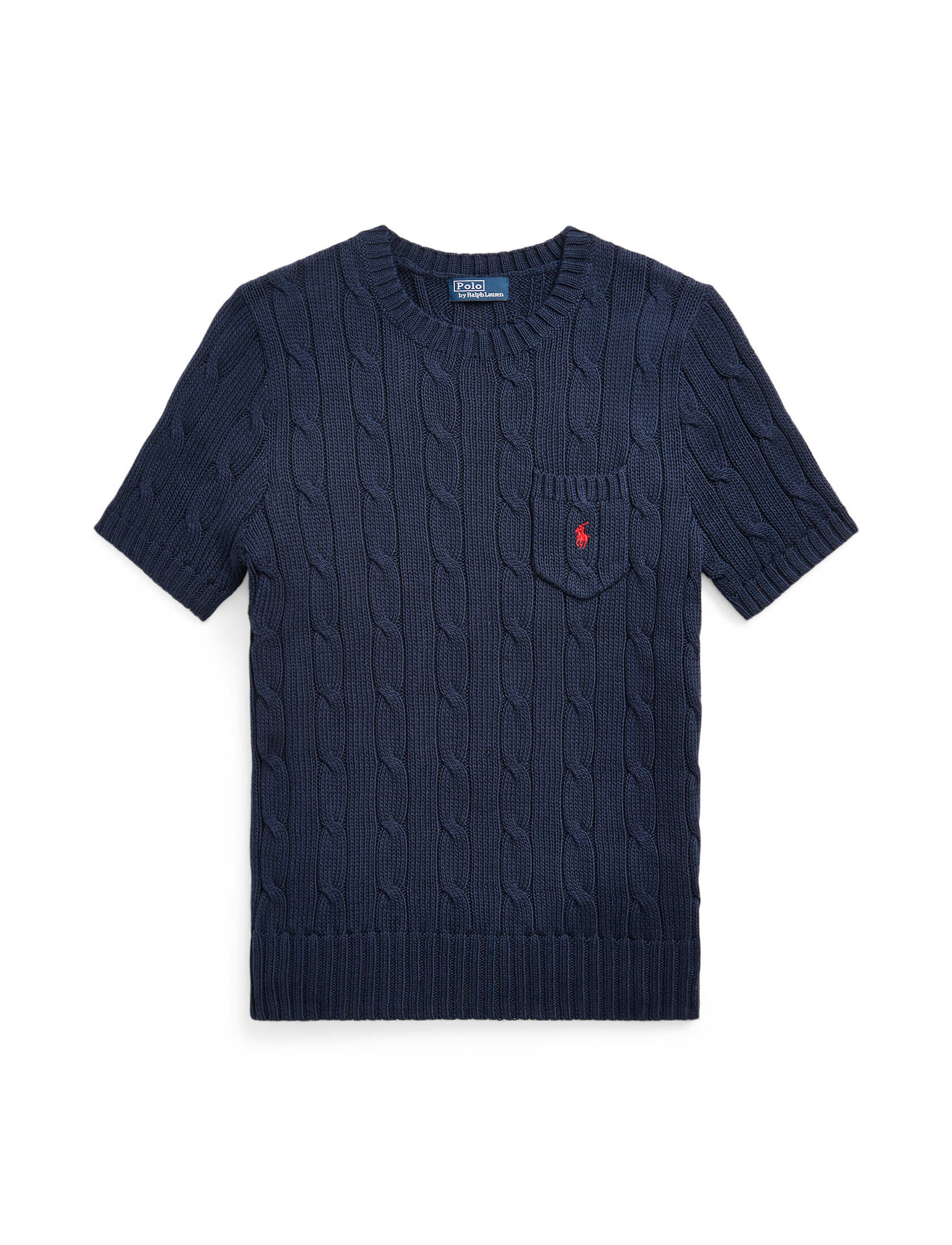 Polo Ralph Lauren| Damen Strickpullover aus Baumwolle Kurzarm