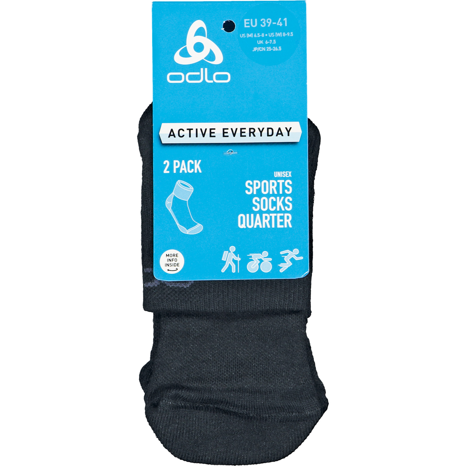Odlo Unisex-Socken Active, 2 Paar 39-41