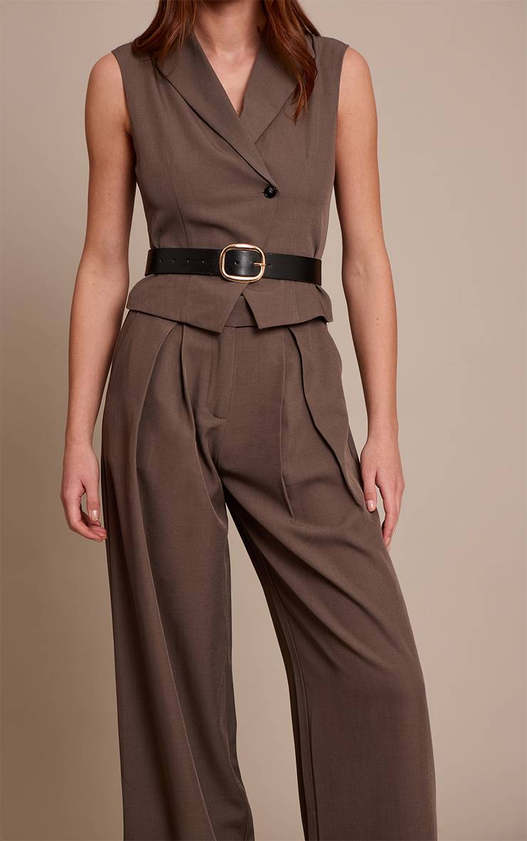 Charbon Combinaison-pantalon Droite Tissée Ajustée