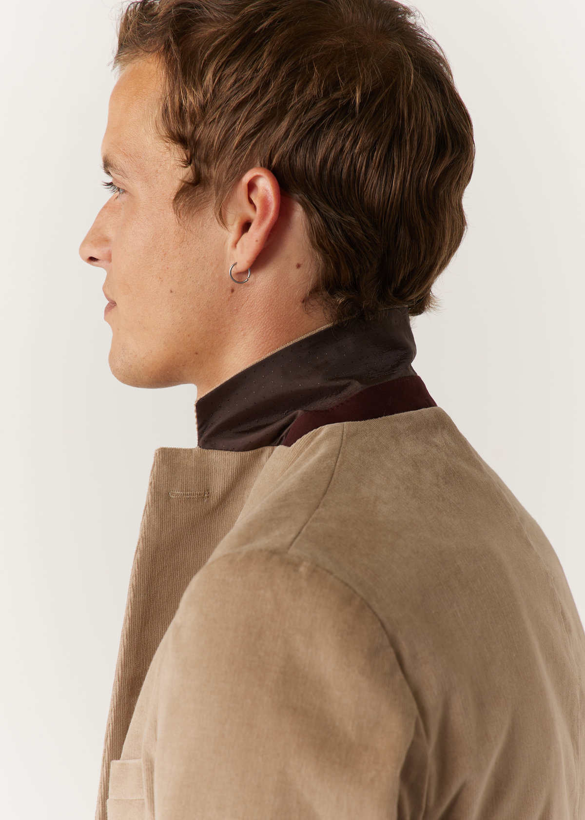 Veste coordonnable Regular en velours côtelé uni sable