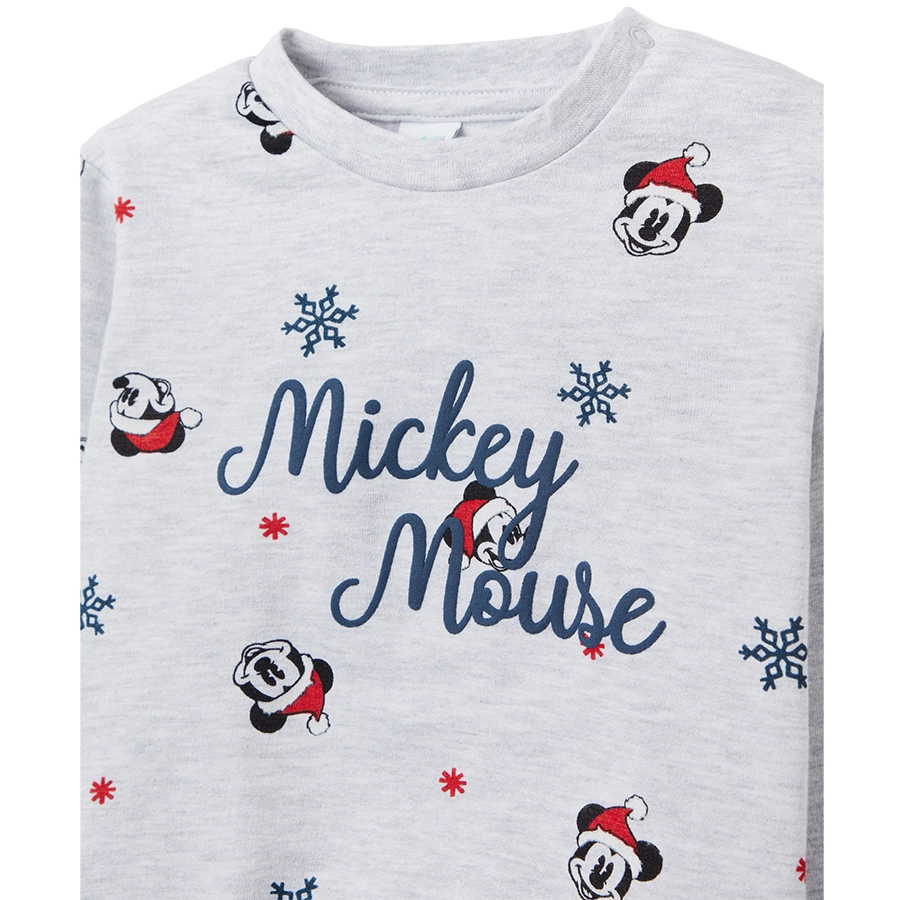 OVS Fleece Schlafanzug Micky Mouse grau