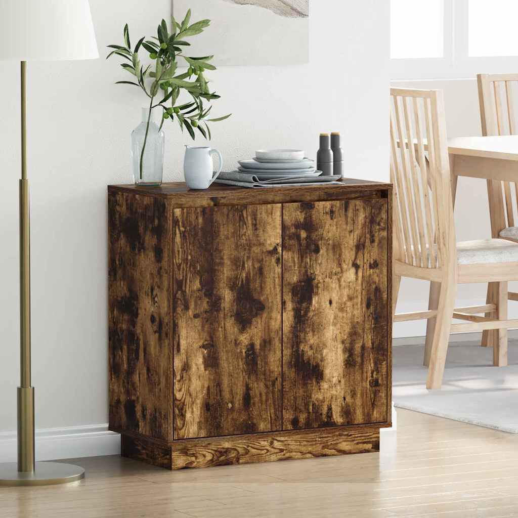vidaXL Dressoir gerookt eiken 71 x 34,5 x 75 cm Materiaal op houtbasis