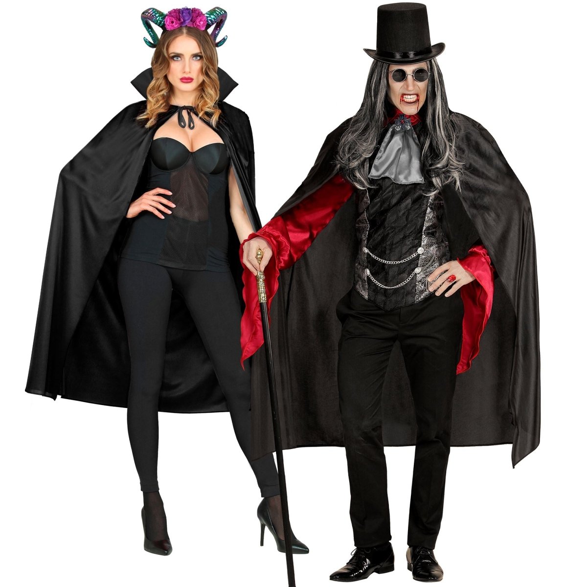 Halloween Cape Zwart 1,15m
