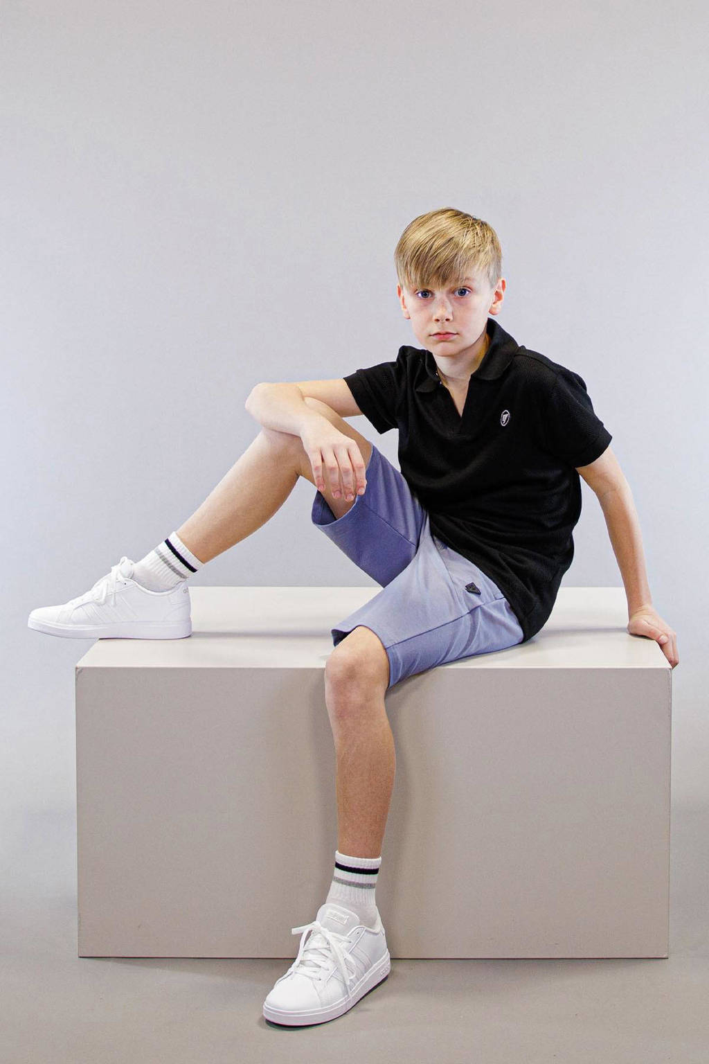 Bellaire regular fit sweatshort vergrijsdblauw