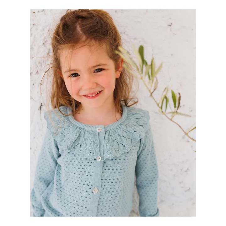 Búho Cardigan Boho Ajouré | Bleu